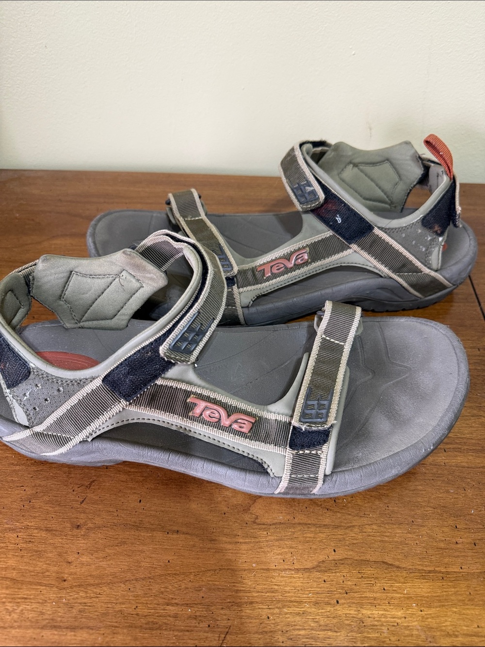 Teva Gray and Pink Adjustable Outdoor Sandals